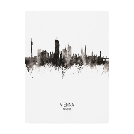 Michael Tompsett 'Vienna Austria Skyline Portrait II' Canvas Art,18x24